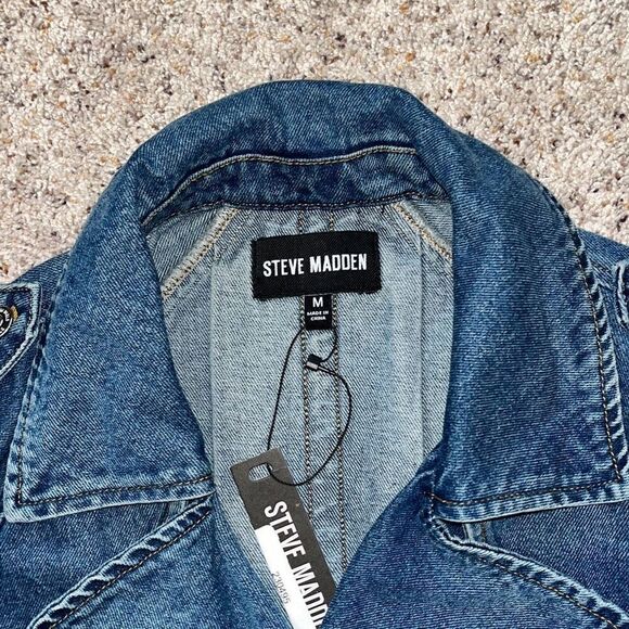 NWT Steve Madden Sirus Denim Jacket Medium - Picture 3 of 9